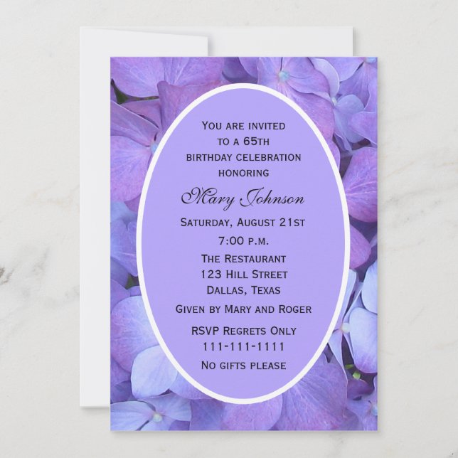 65. º Convite de aniversário (Frente)