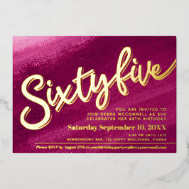 65 65ª Foto rosa-vermelha de ouro de aniversário