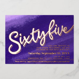 65 65 Foto de ouro rosa roxo de aniversário