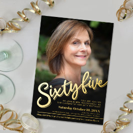 65 65 Foto personalizada de aniversário dourado pr
