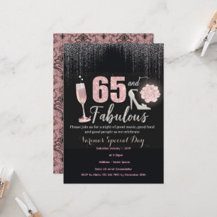 65 e Fabuloso Convite de Aniversário para Mulheres