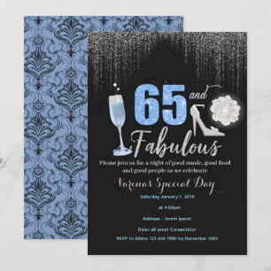 65 e Fabuloso Convite de Aniversário para Mulheres