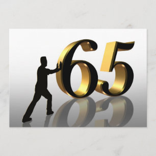 65th Convite de aniversário "que empurra 65"