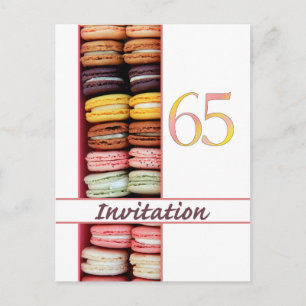 65th Macaron do convite de aniversário