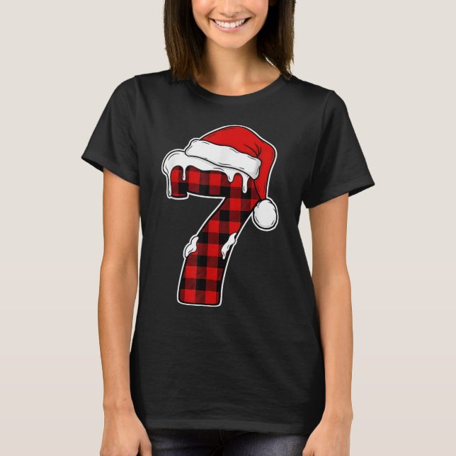 67 Camisa de Natal Seis Sete Meme 7 Xadrez Vermelh (Frente)