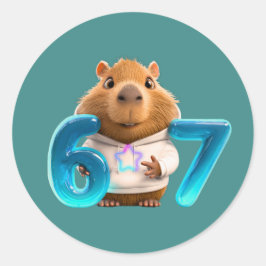 67 Capy – Adesivo Redondo de Capivara Fofa Edição 