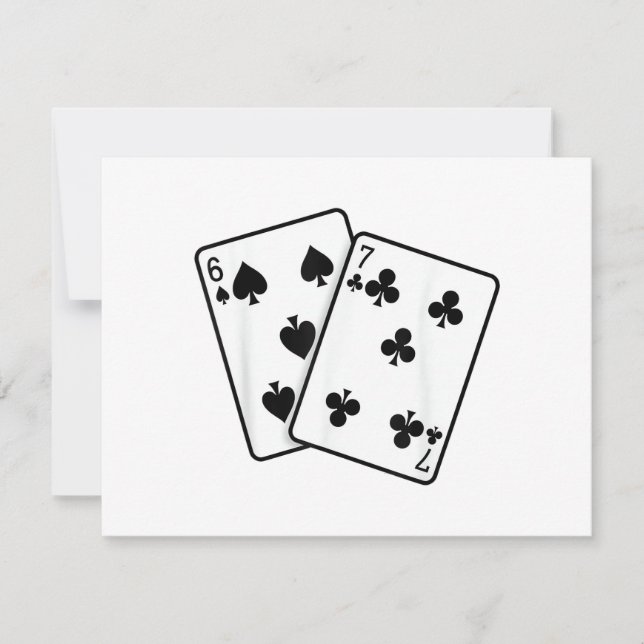 67 Cartas de Baralho Meme Divertido Seis Sete (Frente)