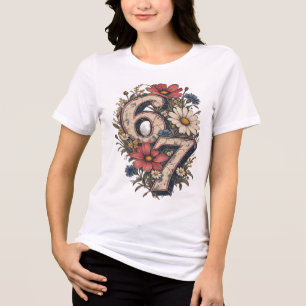 67 Meme Camiseta Feminina Six Seven   Engraçado 6-