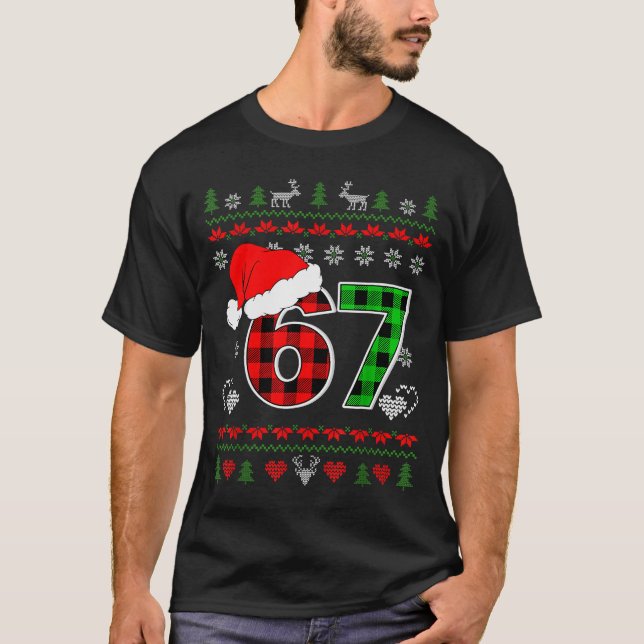 67 Meme Natal Seis Sete Xmas Suéter Feio Homens  (Frente)