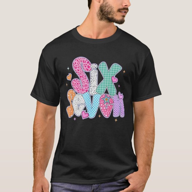 67 Meme seis Camiseta Sete 6 7 Engraçado Mulheres  (Frente)