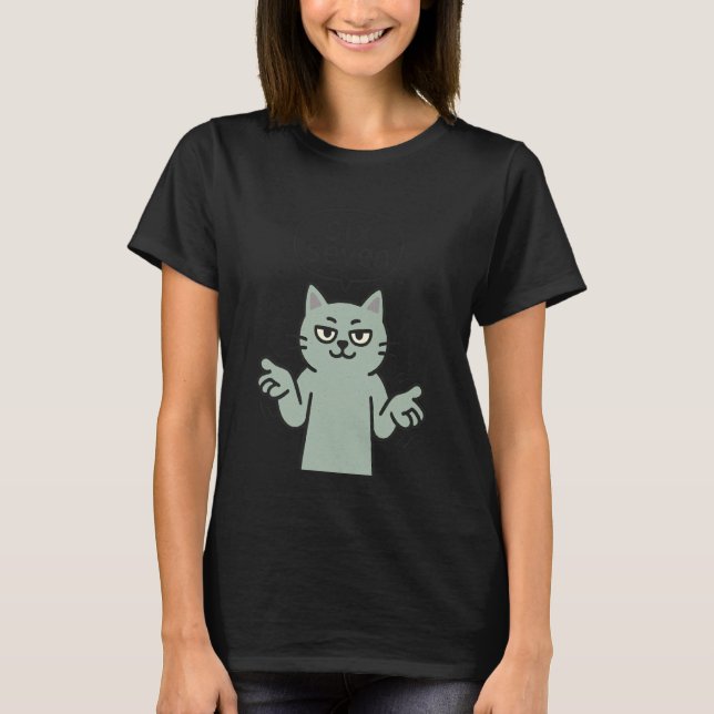 67 Six Seven 6-7 Gato Verde - Camisa Divertida de  (Frente)