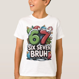 67 Six Seven Bruh Camiseta de Natal Divertida Pres