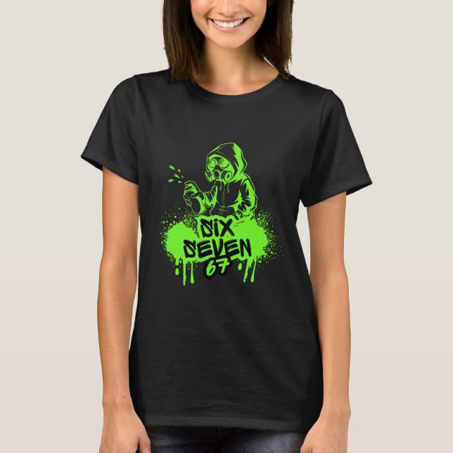 67 Six Seven Camisa de Natal Grunge Grafite Meme (Frente)