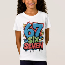 67 Six Seven Camiseta Gráfica Colorida de Pop Art