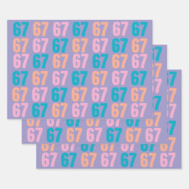 67 Wrapping Paper Flat Sheet Set of 3