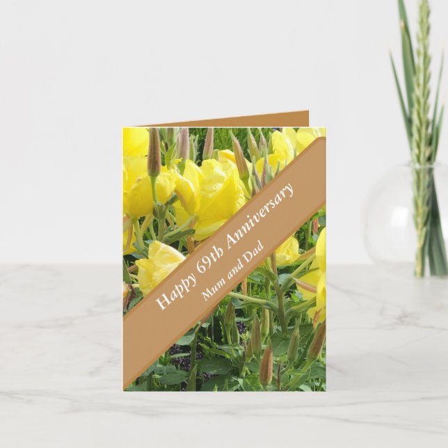 69º Cartão editável de aniversário (Frente)