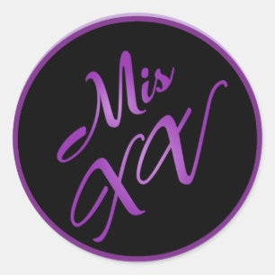 6 - 3" roxo Morado do Mis XV das etiquetas do