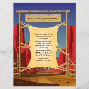 6,5 x 8,75" convite ocidental selvagem do