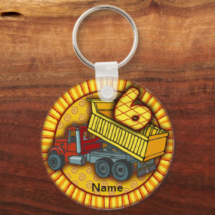 6 Birthday Dump Truck chaveiros
