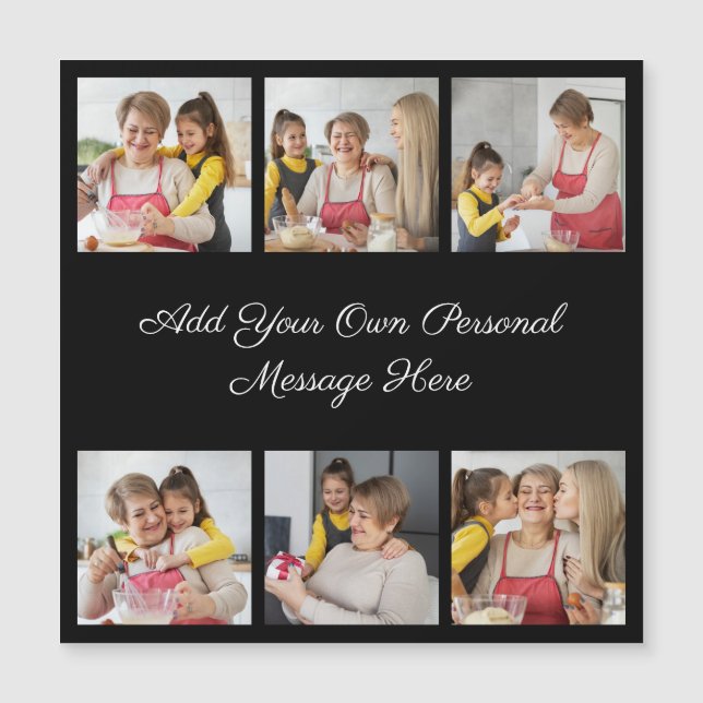 6 Colagem de Fotografias Adicionar o Cartão Magnét (Frente)