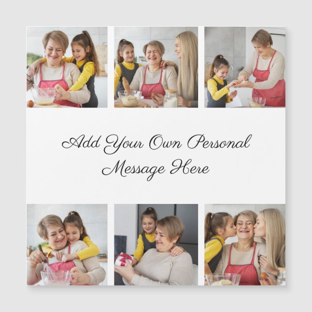 6 Colagem de Fotografias Adicionar o Cartão Magnét (Frente)