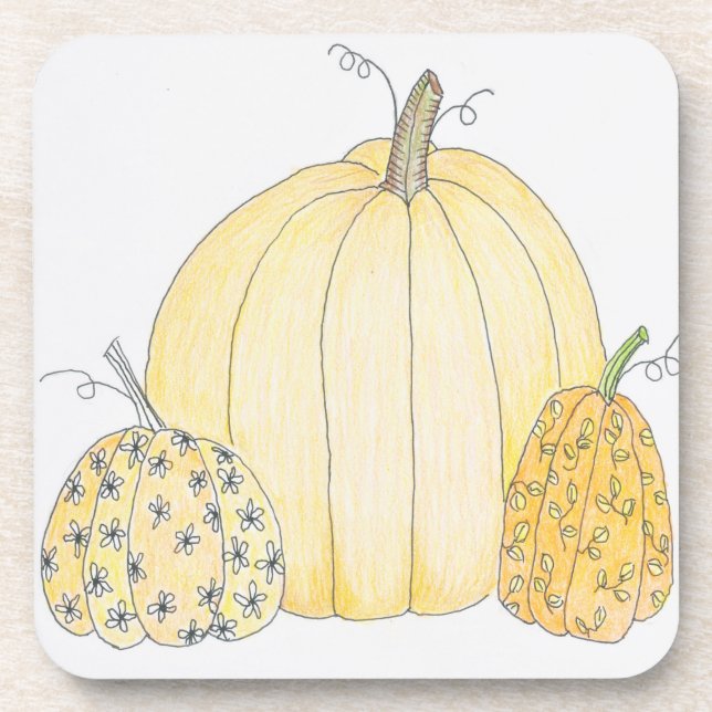 6 Cork Back Porta copos Pumpkin Trio (Frente)