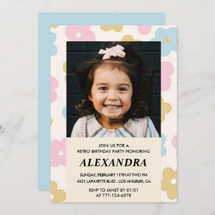 6 de convite para apresentação de aniversário Flor