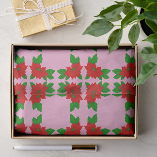 (6 folhas) Papel de Seda Poinsettia Rosa
