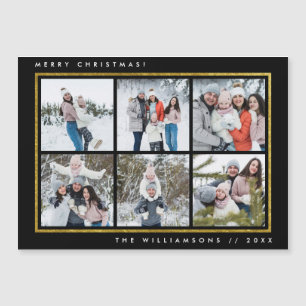 6 Fotos personalizadas  Natal Preto e Dourado