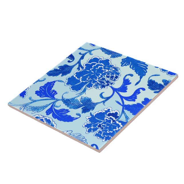 (6" X 6") azulejo floral, grande (Lateral)