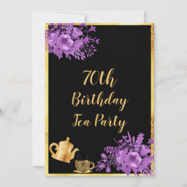 70 aniversário chá convite de festas ouro preto