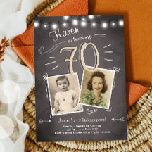 70 Aniversário Convite Vintage 70 Aniversário
