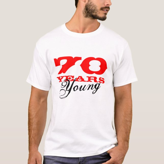 70 anos de camiseta nova para o aniversário do 70 (Frente)
