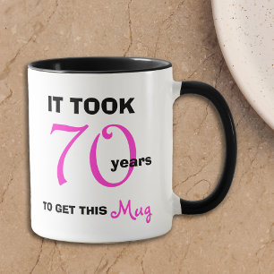 70 Birthday deu ideias para sua engraçada caneca