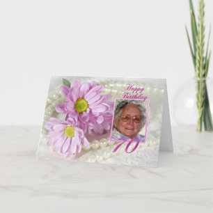 70 cartão com fotos de aniversário com margarida
