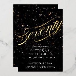 70 Confetti Black Elegant 70 de Aniversário Dourad