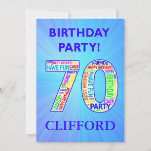 70 Convite de aniversário Adicionar um Nome