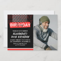 70 de convites para festas do Men Party Photo Red