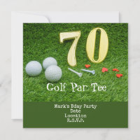 70 de Golfe, aniversário de Par, convite de festas