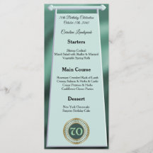 70 Feliz Aniversário Verde Menu Folha de Folha