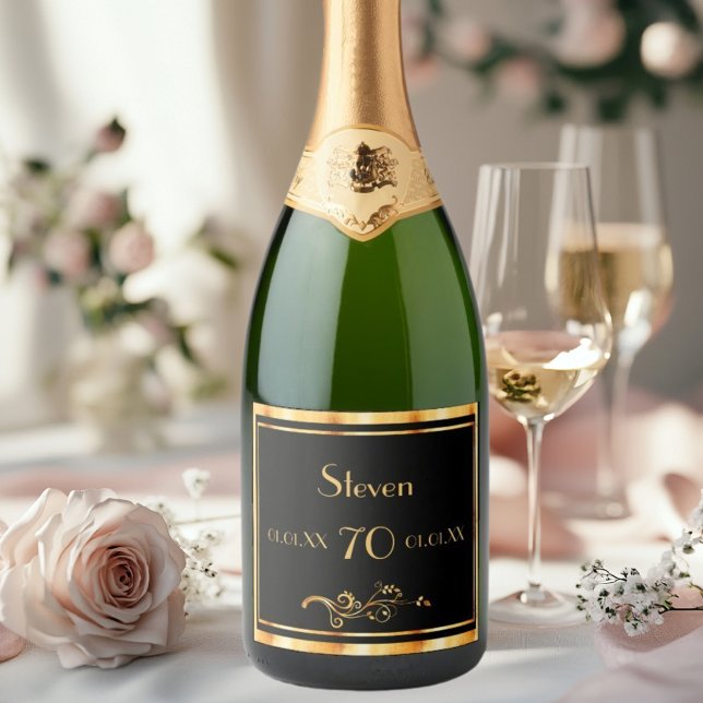 70 festa de aniversário preto nome clássico de our (Criador carregado)