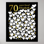 70th Birthday Party Guest Book Gift Poster<br><div class="desc">A wonderful 70th birthday present idea. This fabulous poster contains 70 hearts for you to fill with 70 short messages of love. Perfect for a special 70th birthday gift from the family - or use at a seventieth party as a guest book. Print large for lots of space to write...</div>