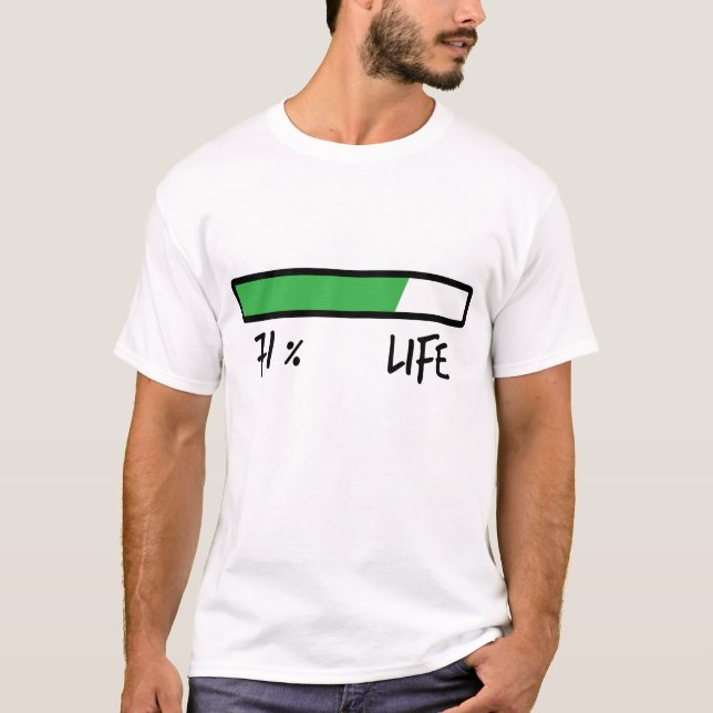 71% LIFE Engraçada Camisa De 50-71 Anos 71 Anivers (Frente)