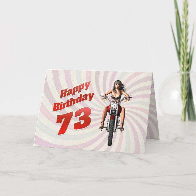 73º Cartão de aniversário com moto (Frente)