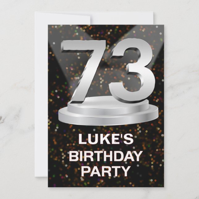 73º Convite de aniversário Adicionar um Nome (Frente)