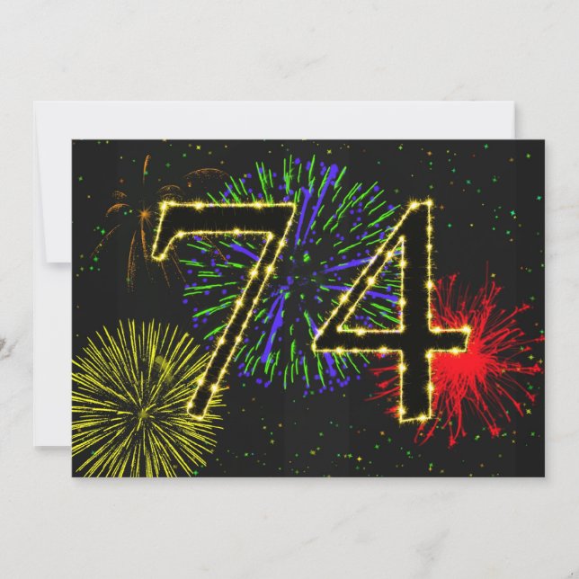 74º convite à festa de aniversário (Frente)