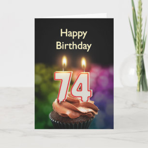 74.º Cartão de aniversário com Velas