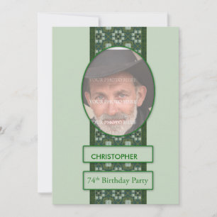 74.º Convite de aniversário Adicionar uma imagem e