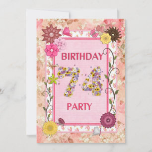 74.o convite de aniversário com quadro floral