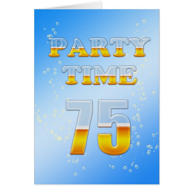 75º convite de aniversário com muita cerveja (Frente)